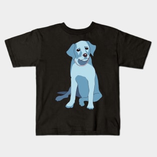 Light Blue Labrador with Pink Collar Kids T-Shirt